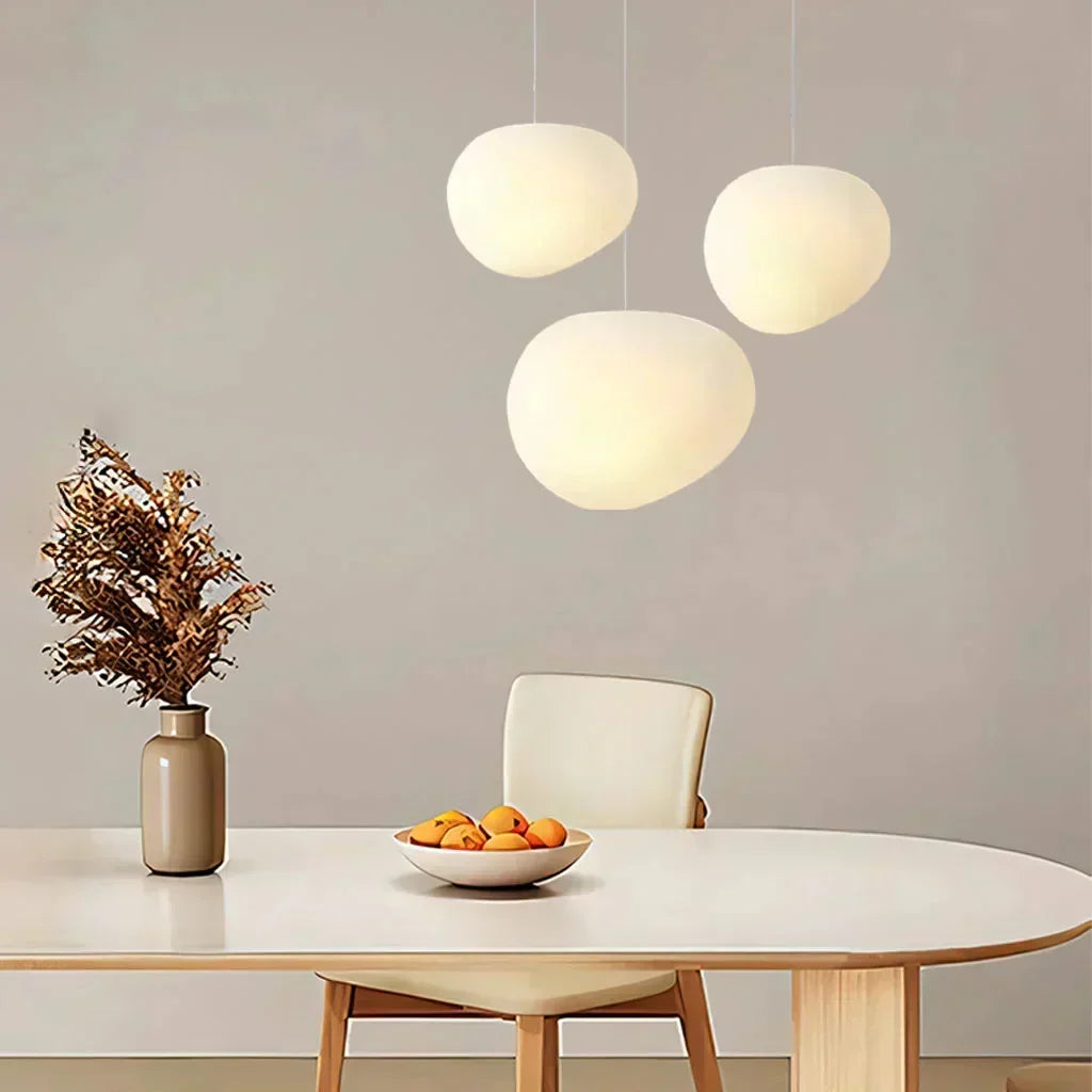 Scandinavian Milk Glass Ceiling Lamp — Organic Design, Translucent Housing, Uniform Light Diffusion