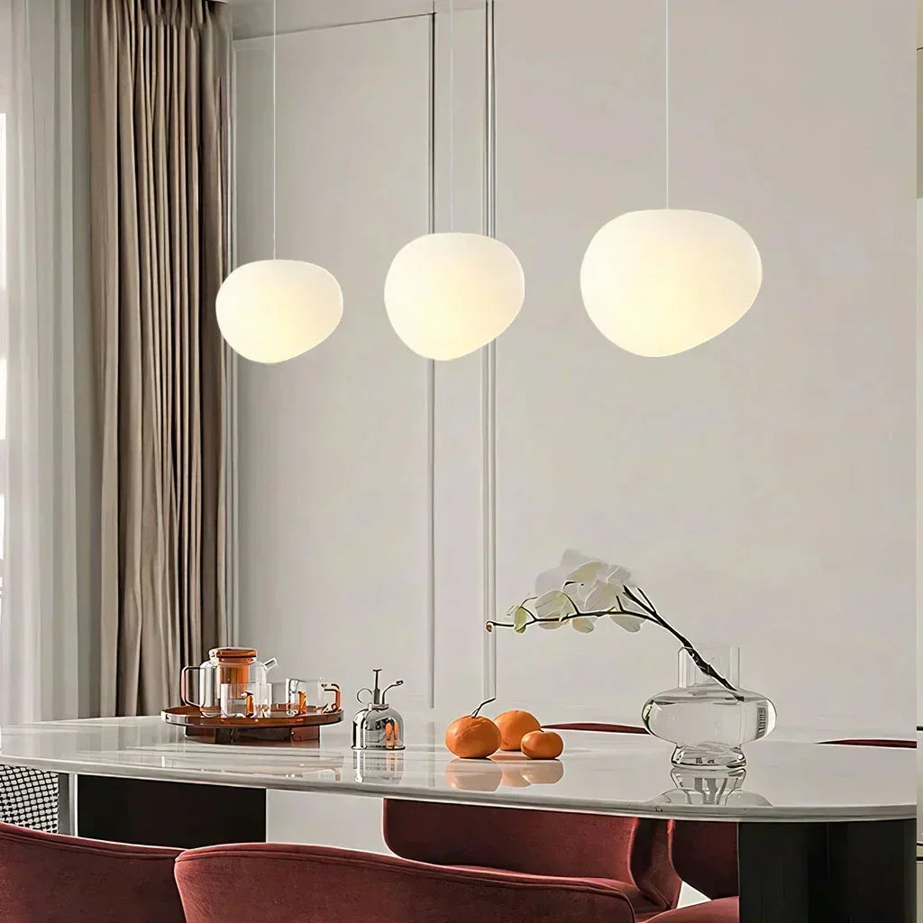 Scandinavian Milk Glass Ceiling Lamp — Organic Design, Translucent Housing, Uniform Light Diffusion