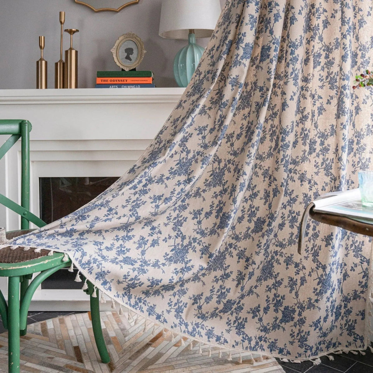 BOHO BREEZE Minimalistischer Vorhang mit handgenähter Spitze