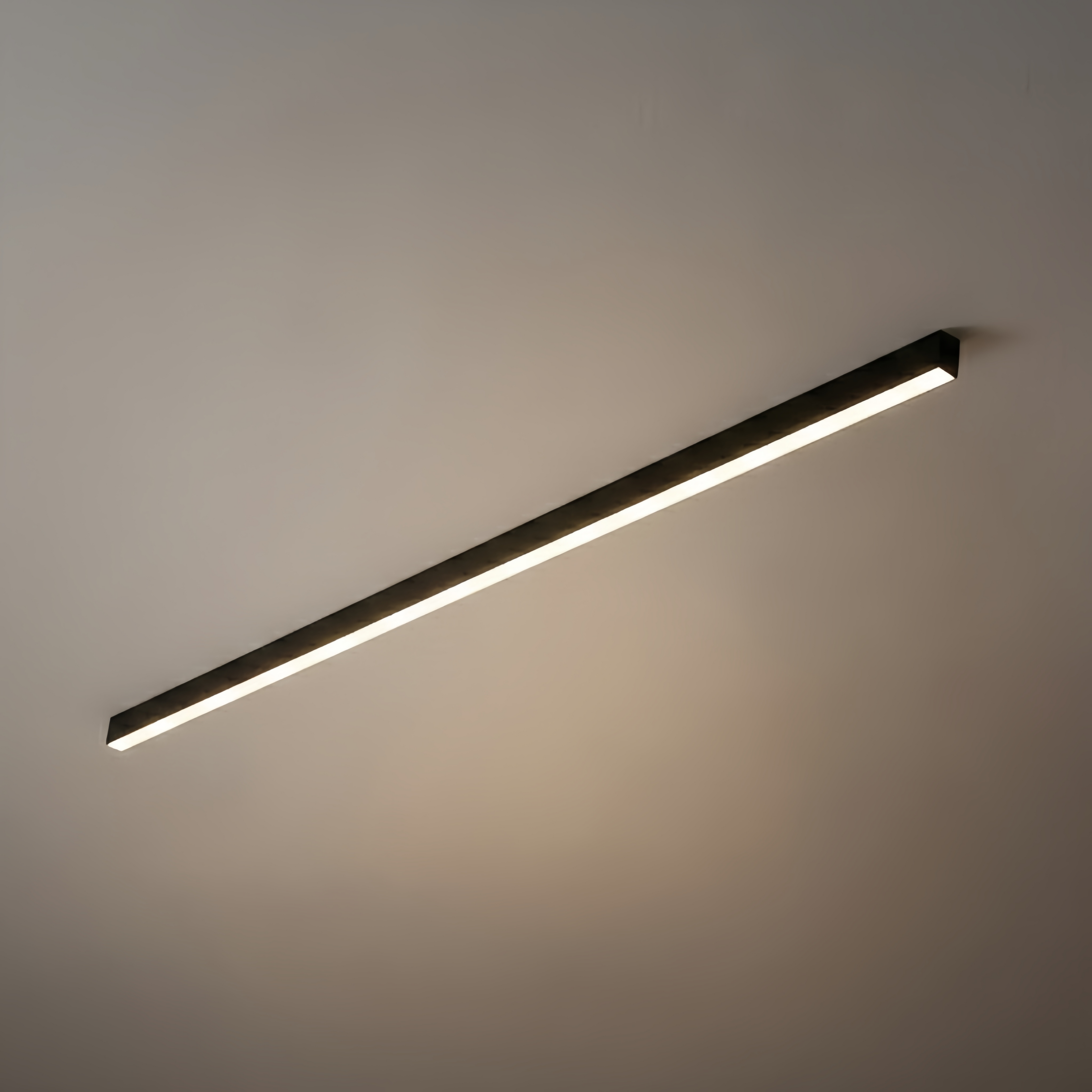 Minimalist Linear LED Ceiling Light – Black for Living Room - Flindria