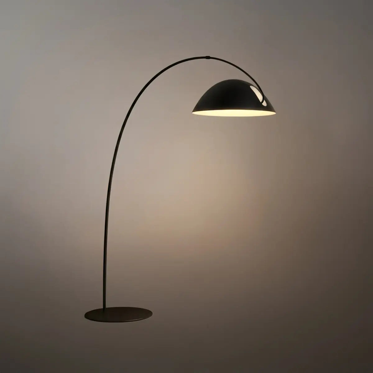 Lámpara de pie moderna negra – Diseño curvado de metal para sala de estar - Flindria