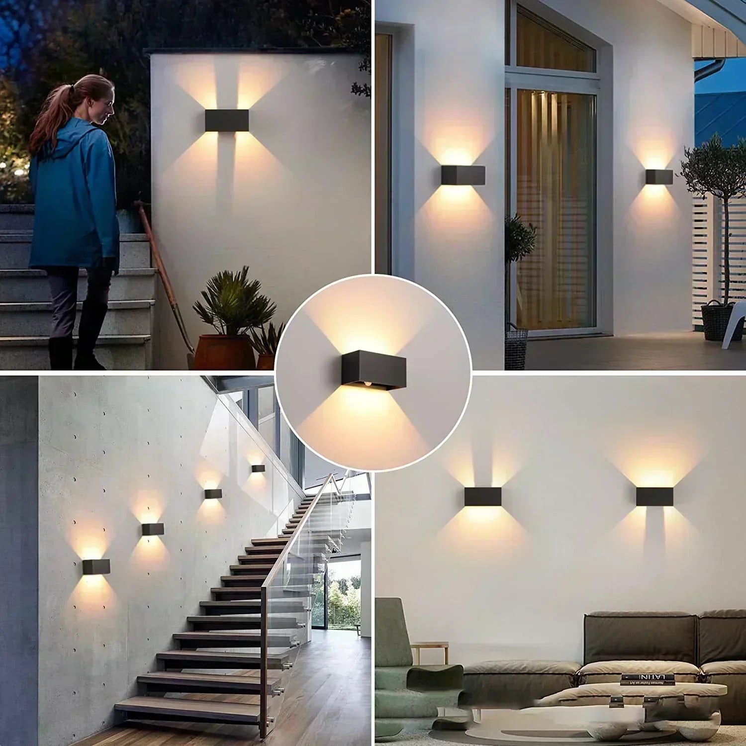 AstraGuard IP65 Black Outdoor Wall Light With Motion Sensor