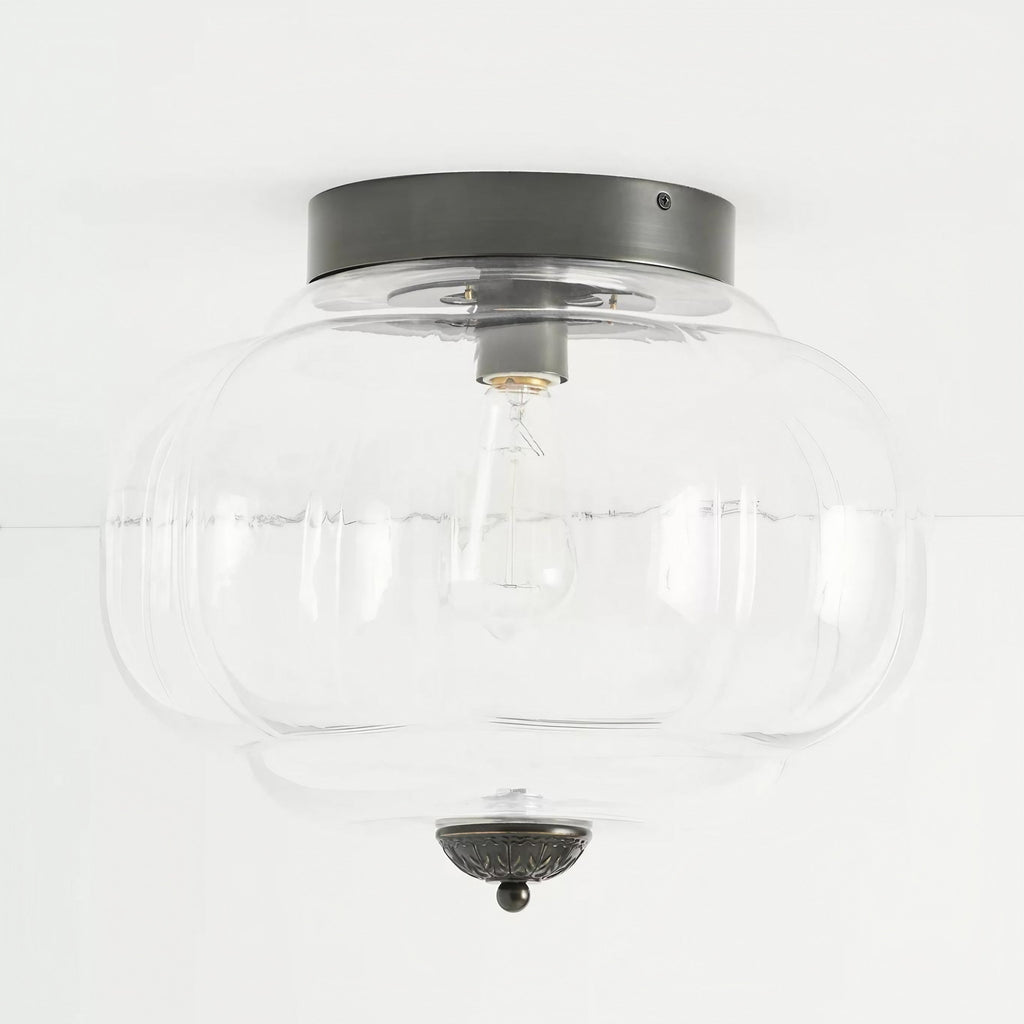 Luz de teto moderna de montagem embutida — abajur escandinavo em vidro leitoso, iluminação suave