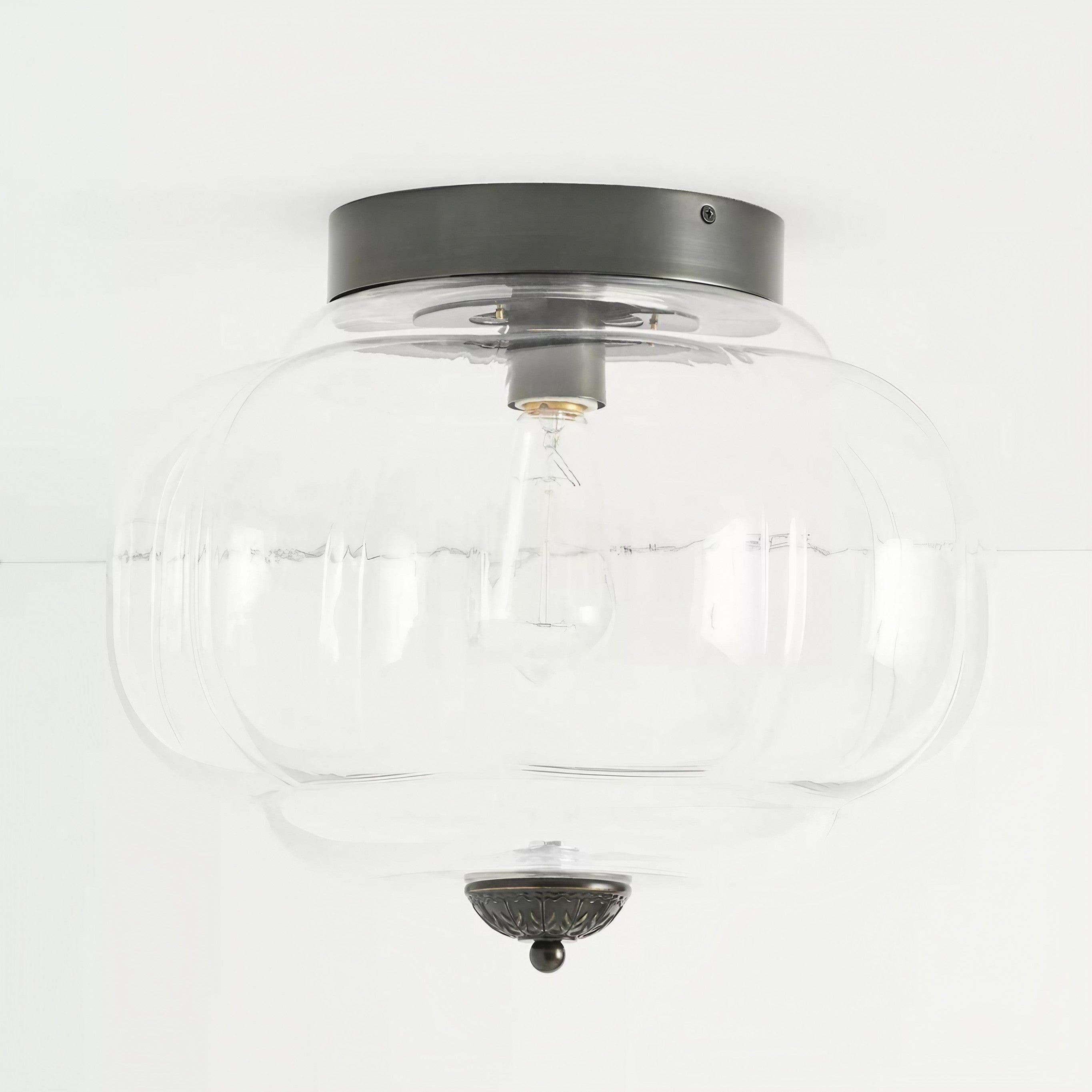 Luz de teto moderna de montagem embutida — abajur escandinavo em vidro leitoso, iluminação suave