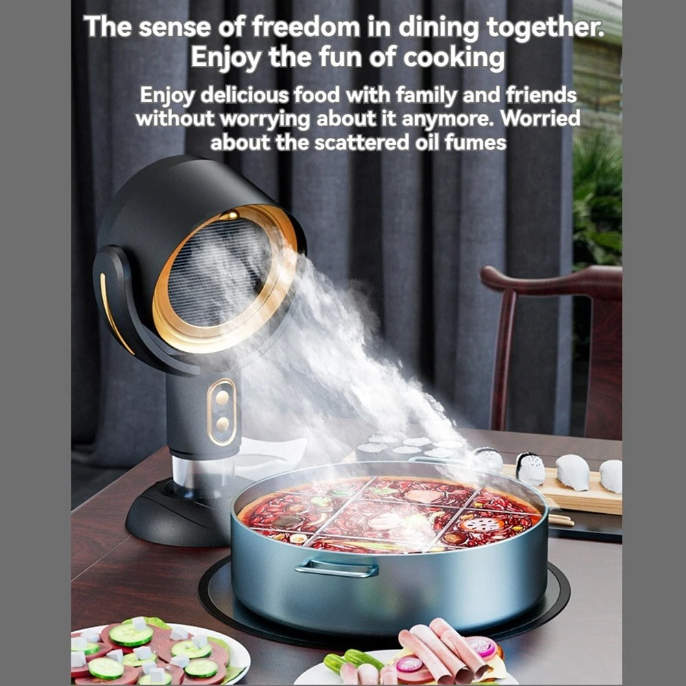 Ventilatore portatile purificatore d’aria per il fumo — potente, ricaricabile tramite USB