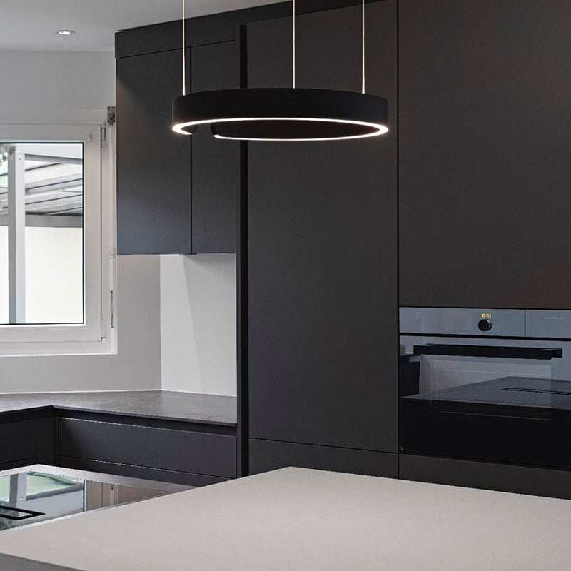 ModernLuxe moderne runde LED-Pendelleuchte – warmes Licht