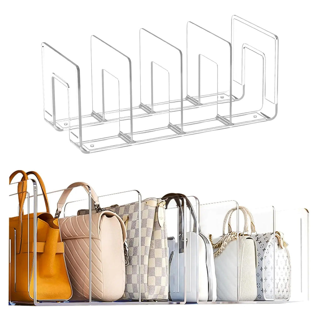 Organizer-Regale aus transparentem Acrylkunststoff für Handtaschen — Platzsparend