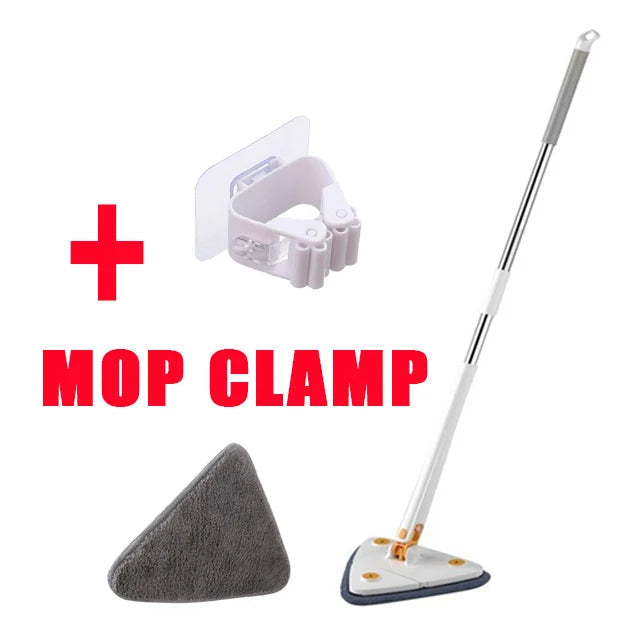 Telescopic Triangle Floor Mop — 360° Rotatable Wet & Dry Cleaner