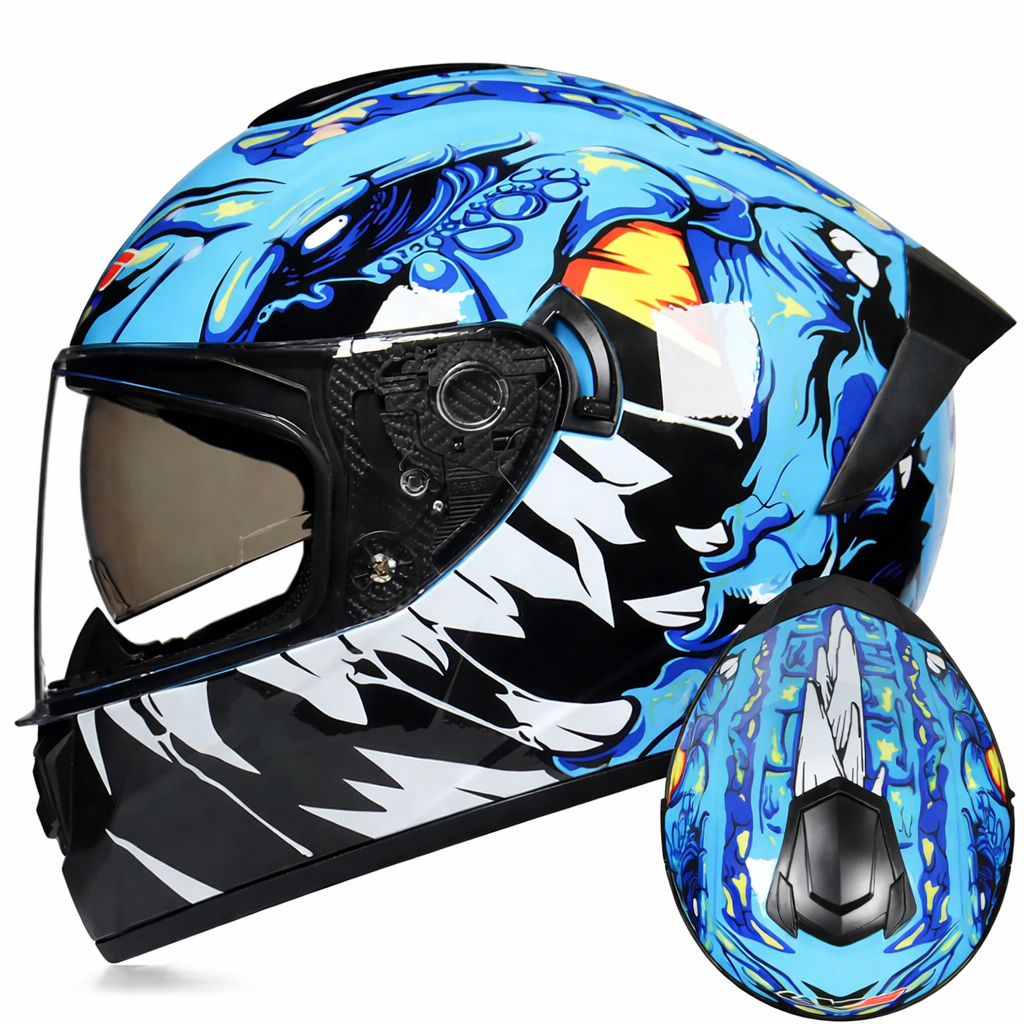 Capacete Integral LVS-701 — Sistema de Viseira Dupla, Proteção Térmica para o Inverno