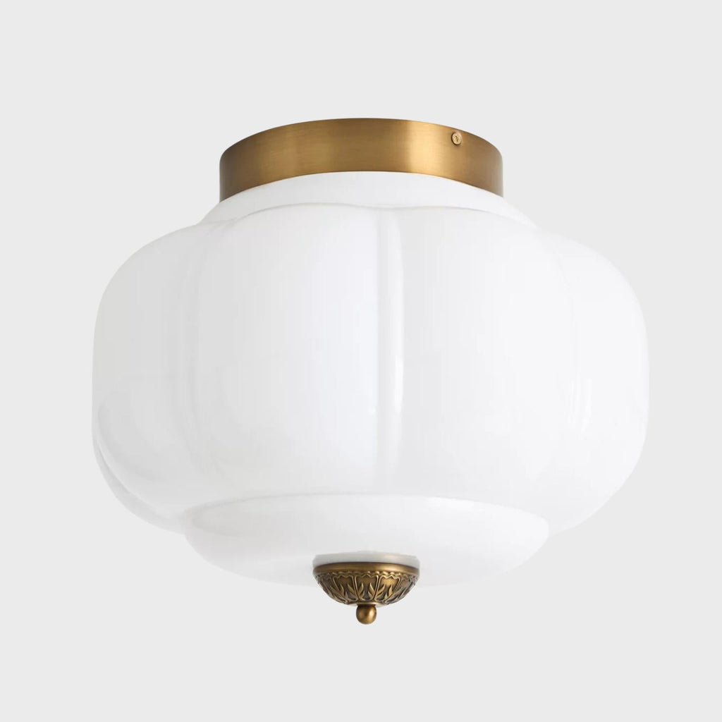Luz de teto moderna de montagem embutida — abajur escandinavo em vidro leitoso, iluminação suave