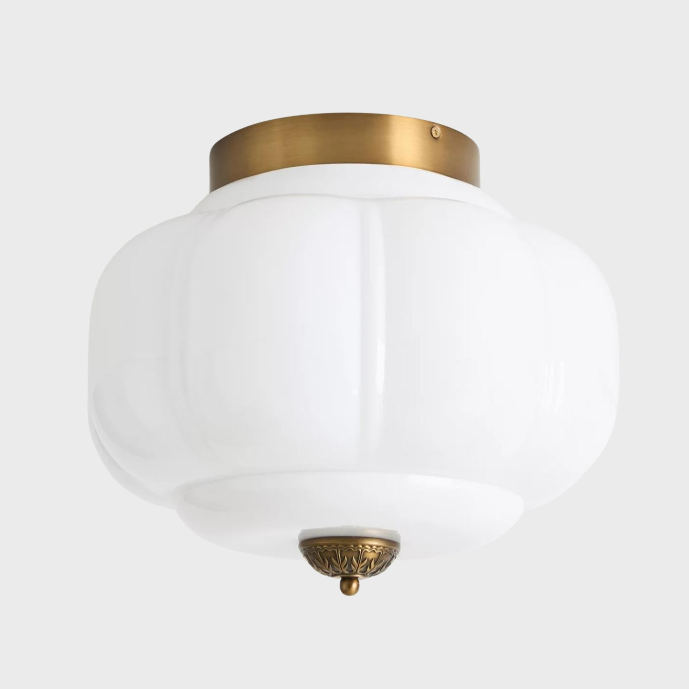 Luz de teto moderna de montagem embutida — abajur escandinavo em vidro leitoso, iluminação suave