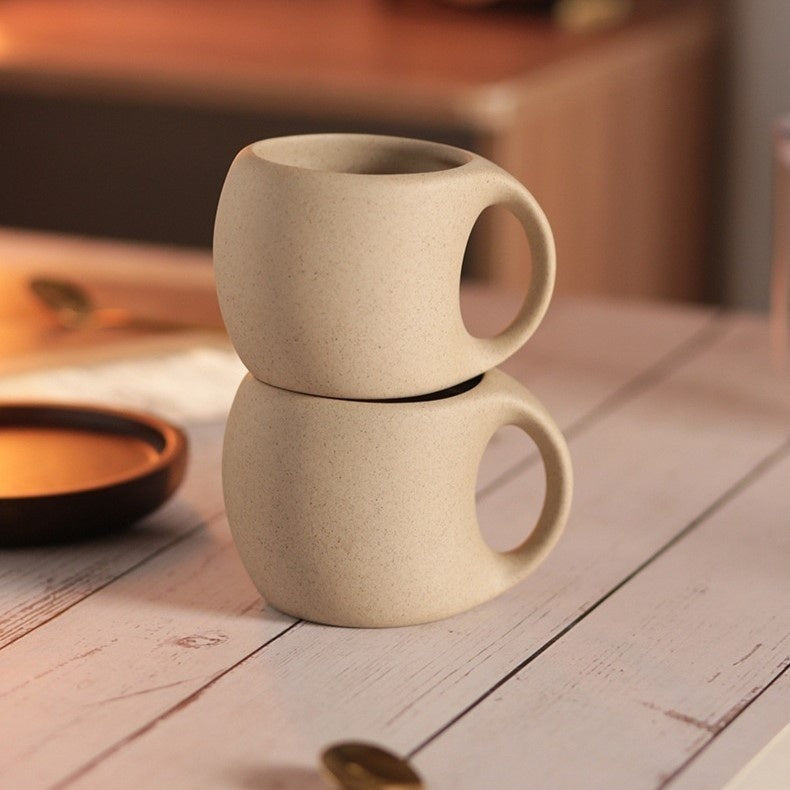 Hana keramisk kaffekoppsset med japansk inspiration — bambufat och sked ingår