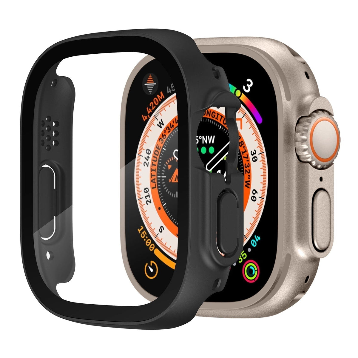 Apple Watch Ultra üveg képernyővédő tok — rápattintható, átlátszó