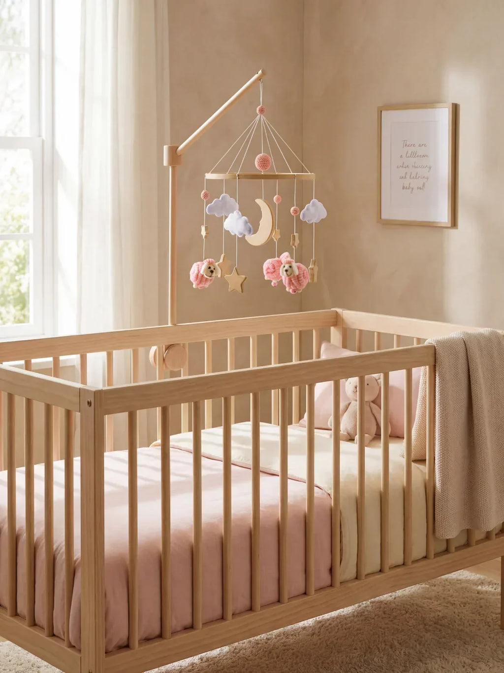 Wooden Baby Mobile — Slow Swaying Motion and Hanging Ornaments