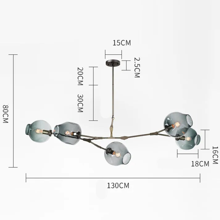 BubbleLight Sputnik-Pendelleuchte — Verzweigtes Glasblasendesign