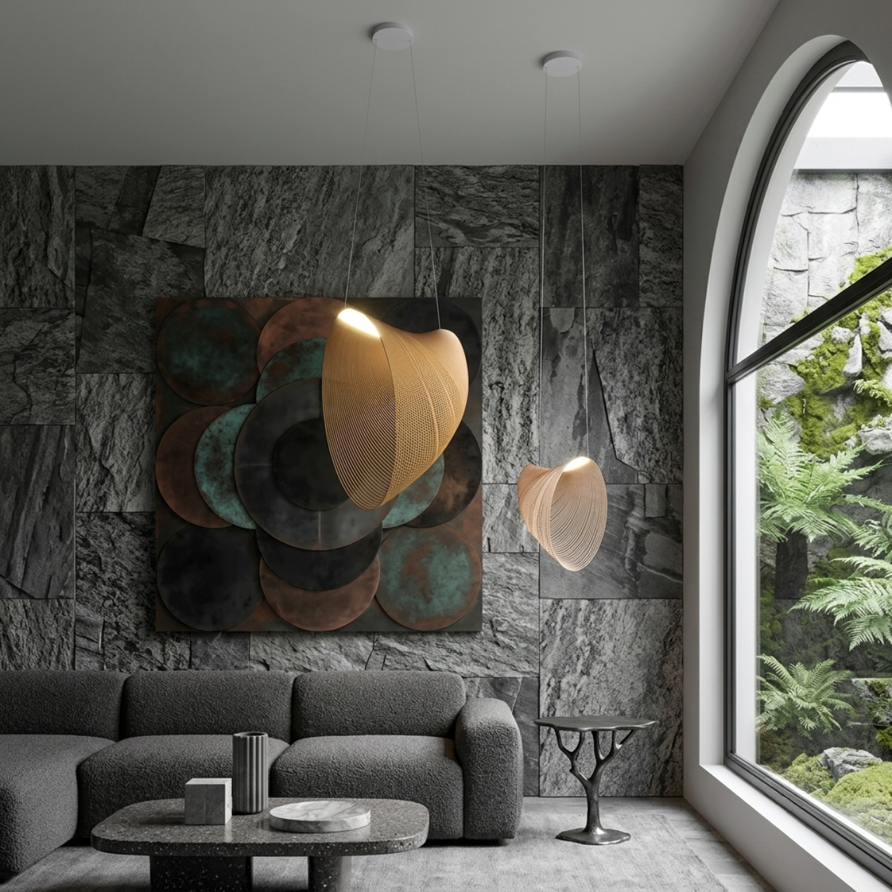 Art Deco Pendant Light - Irregular Wooden Design for Dining Room - Flindria