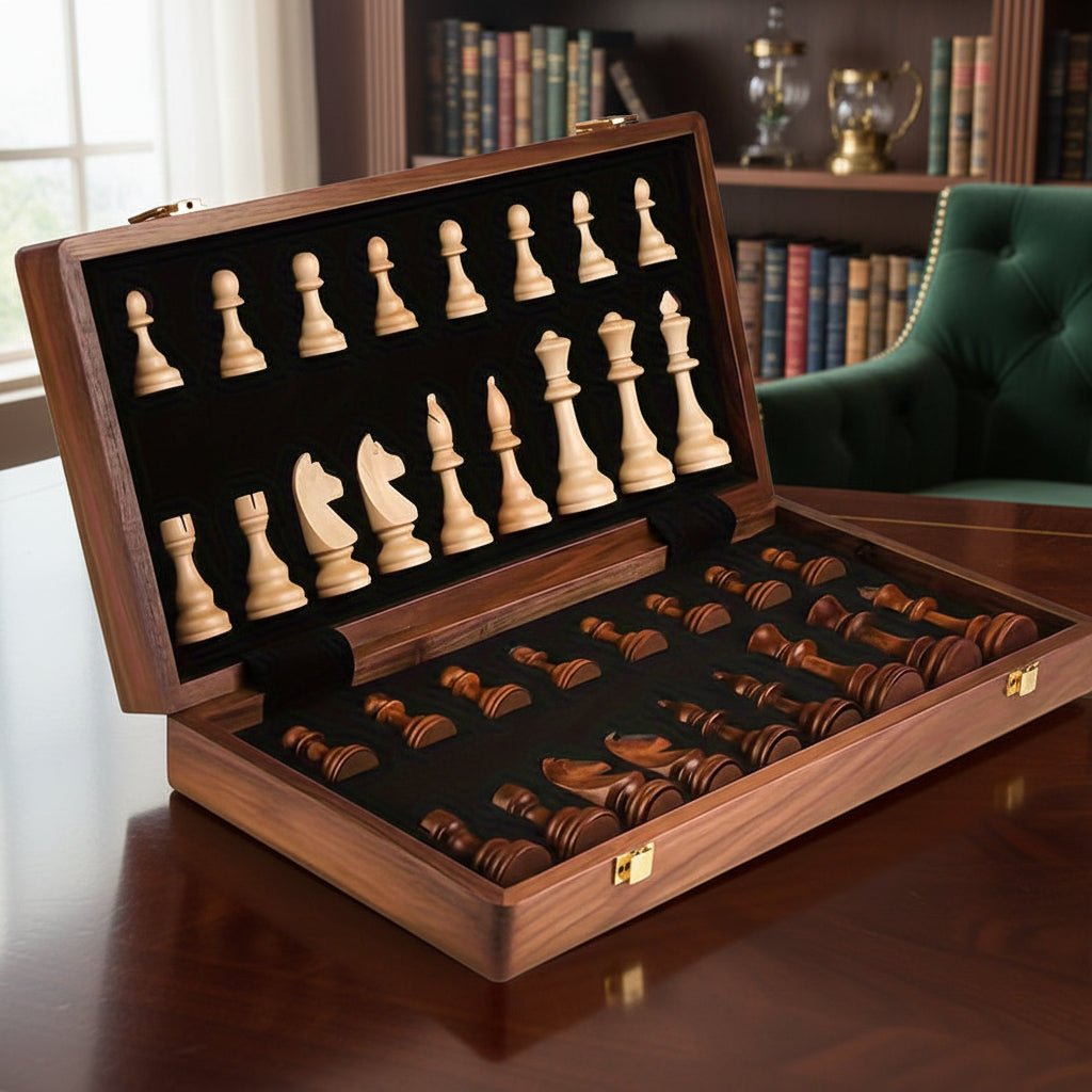Classic Wooden Chess Set — Tournament Board, Traditional Playing Pieces