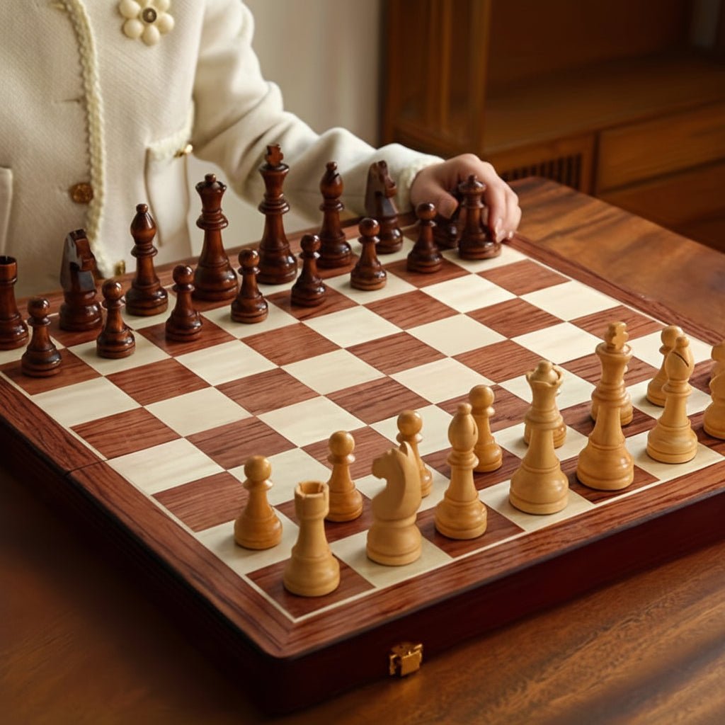 Classic Wooden Chess Set — Tournament Board, Traditional Playing Pieces