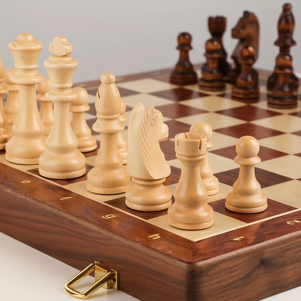 Classic Wooden Chess Set — Tournament Board, Traditional Playing Pieces