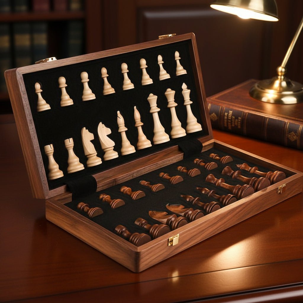 Classic Wooden Chess Set — Tournament Board, Traditional Playing Pieces