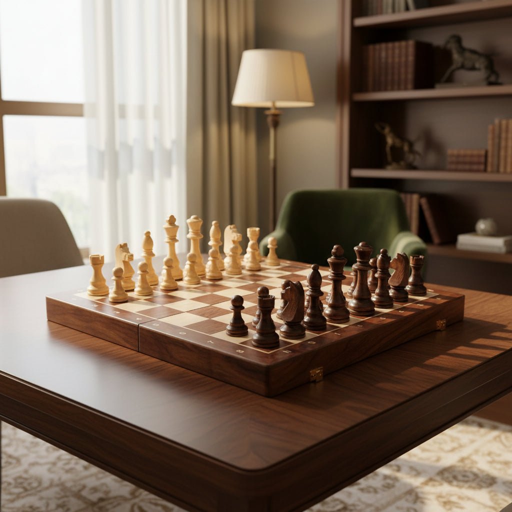 Classic Wooden Chess Set — Tournament Board, Traditional Playing Pieces