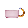 طقم غلاية وكوب شفافين بلون متباين مع مصفاة شاي