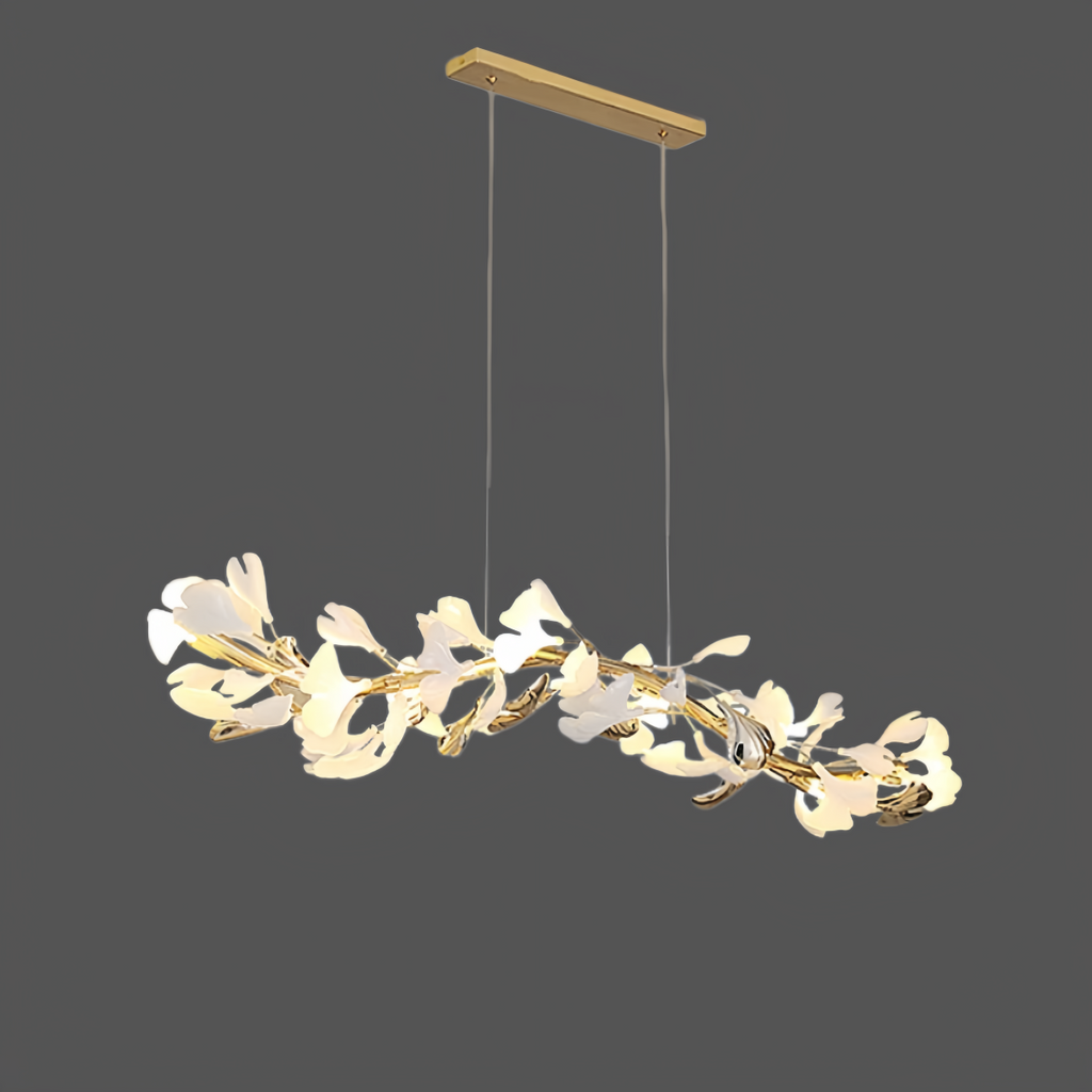 Art Deco Chandelier - Gold Ceramic/Metal for Living Room - Flindria