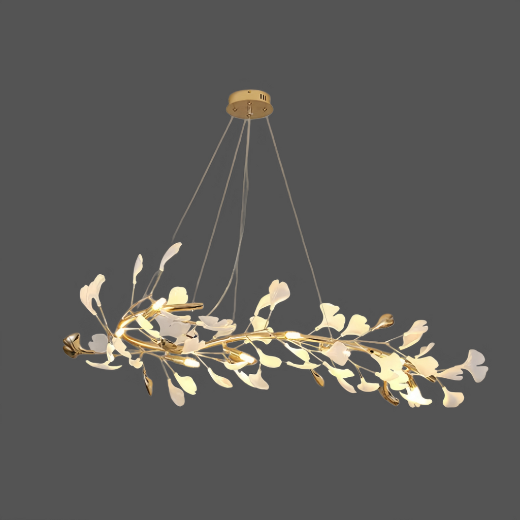 Art Deco Chandelier - Gold Ceramic/Metal for Living Room - Flindria