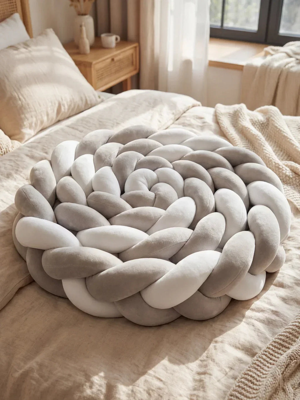 Two-Tone Braided Baby Crib Bumper — Premium Protection