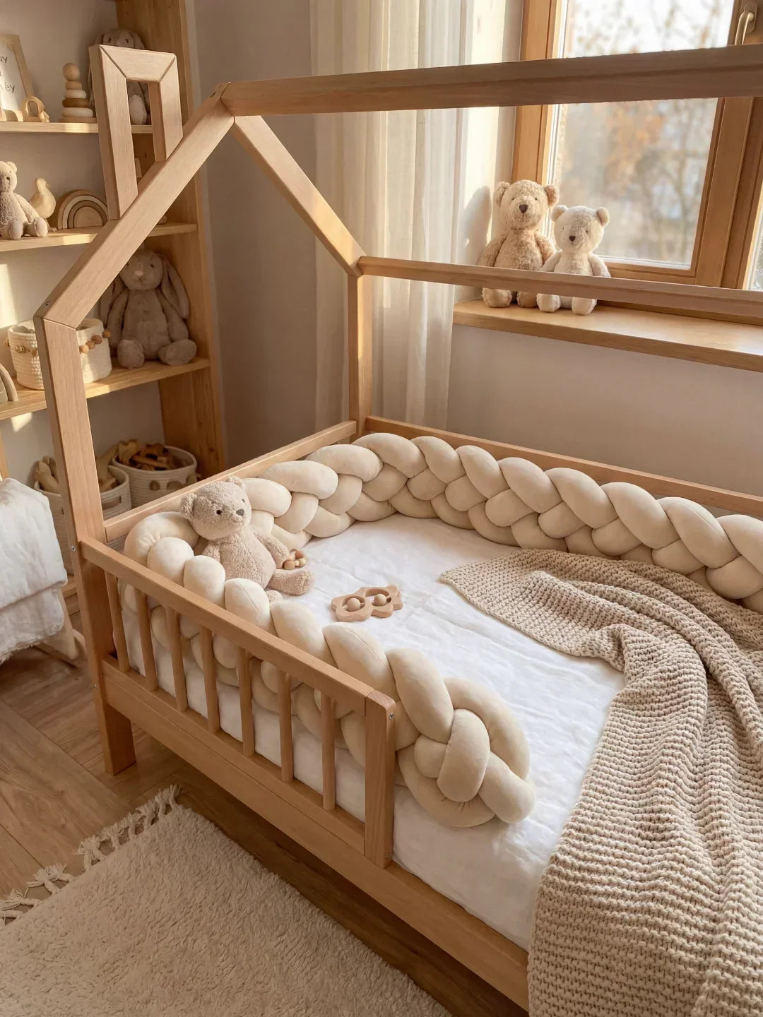 Terracotta 4-Strand Woven Crib Braid Liner