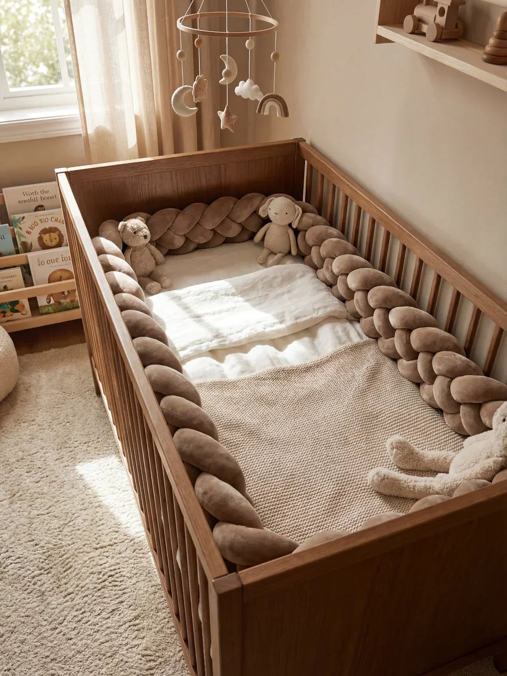 Terracotta 4-Strand Woven Crib Braid Liner