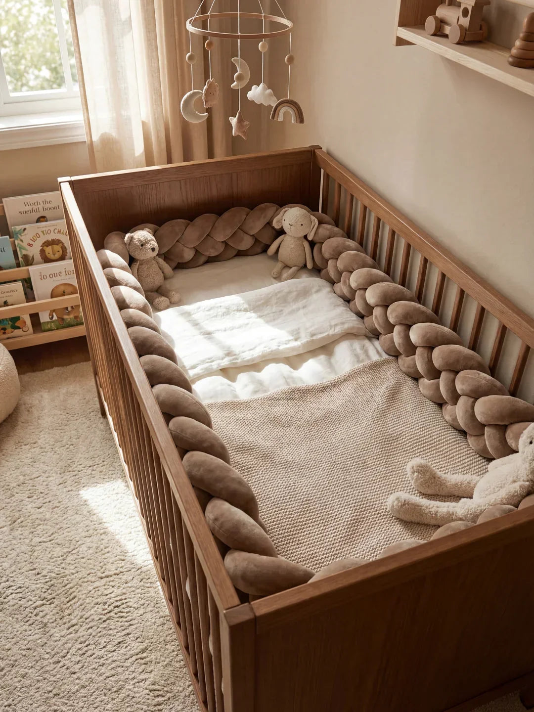 Terracotta 4-Strand Woven Crib Braid Liner