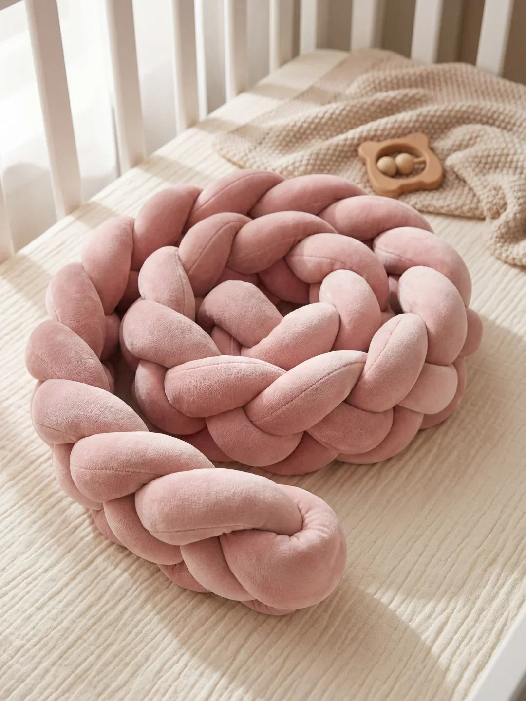 Terracotta 4-Strand Woven Crib Braid Liner