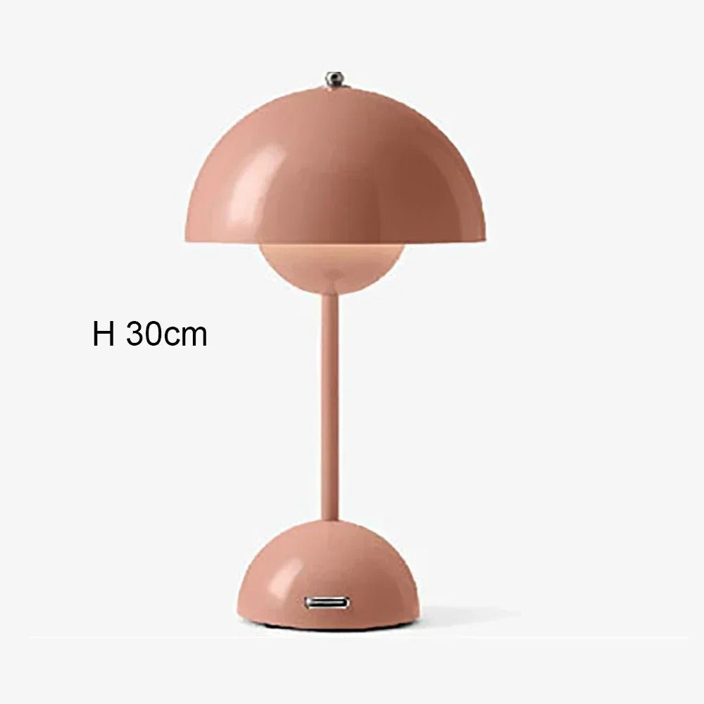 Lampe de table nordique en forme de champignon avec LED — Éclairage sans fil rechargeable