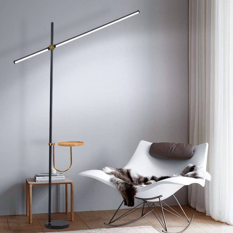 Elara 2-In-1 Linear Floor Lamp With Built-In Table And Smart Features