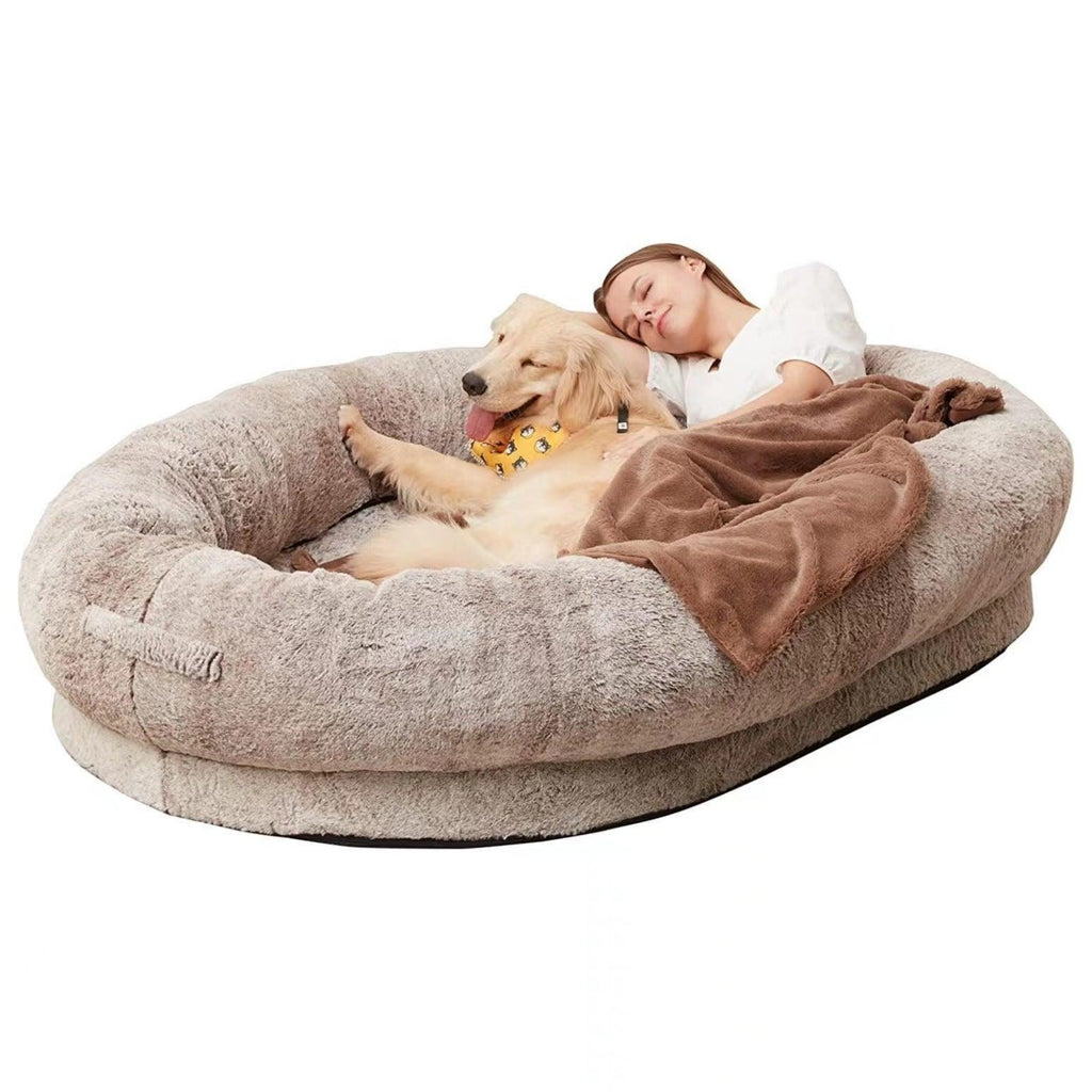 Lit ultra-confortable pour humains et chiens — Méridienne partagée surdimensionnée