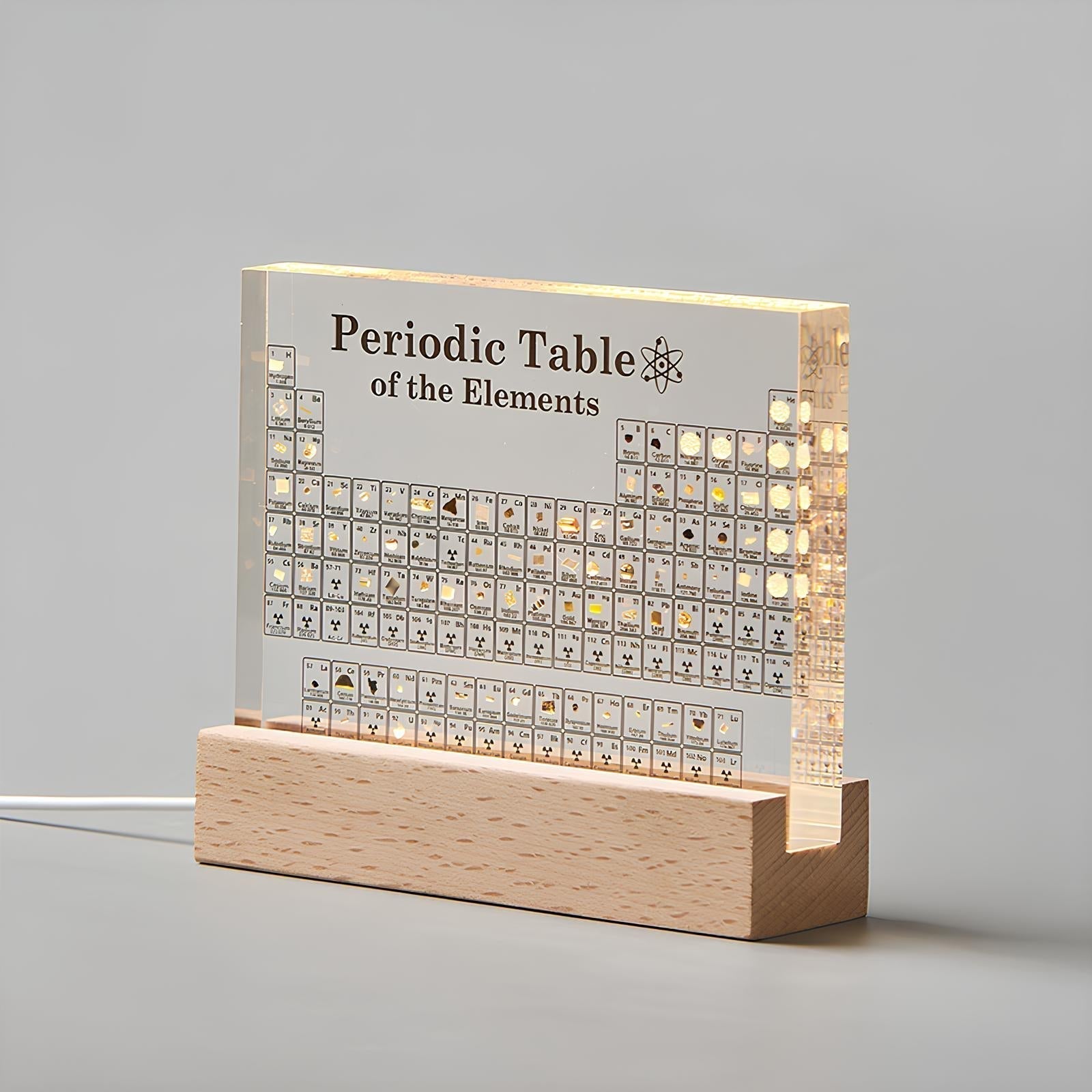 Elementa Lux Backlit Periodic Table Display With Real Samples