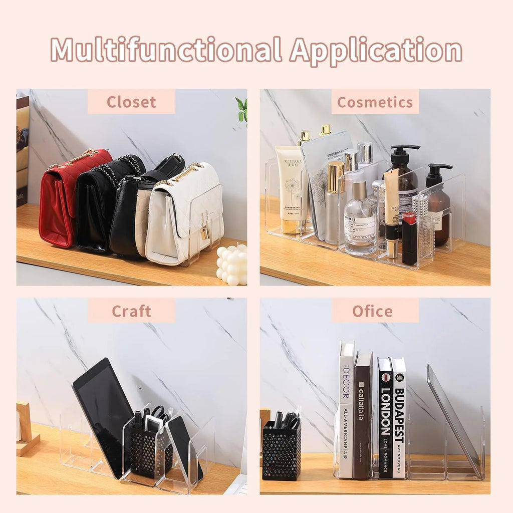 Organizer-Regale aus transparentem Acrylkunststoff für Handtaschen — Platzsparend