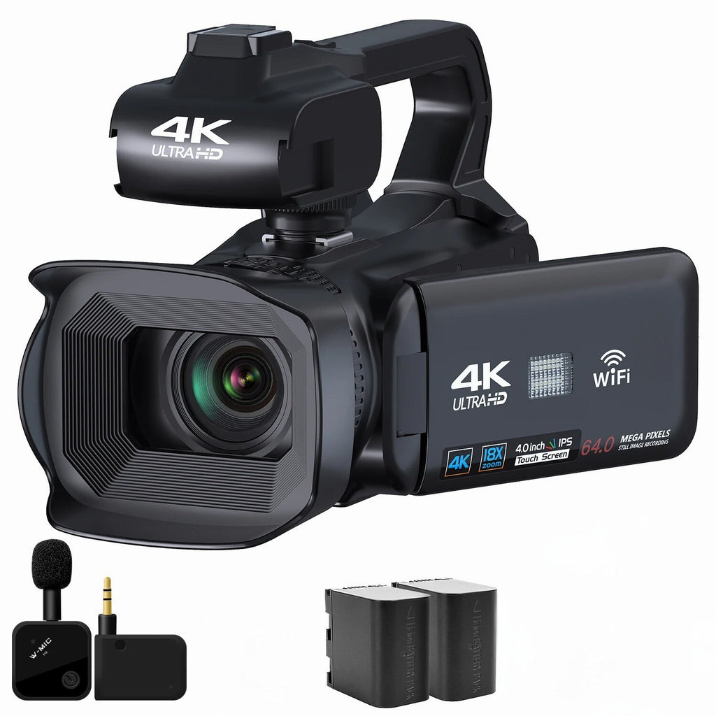 Videocamera per vlog NexaCam — Zoom 18x, schermo rotante, ingresso per microfono