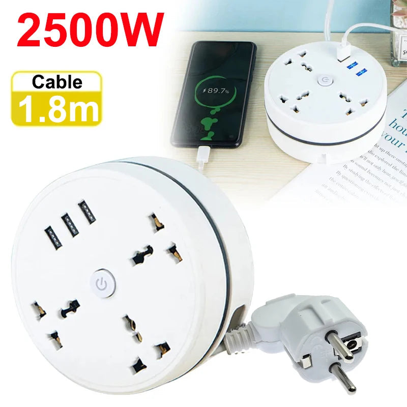 Intelligente Steckdosenleiste mit EU-Stecker — schnelles USB-Laden