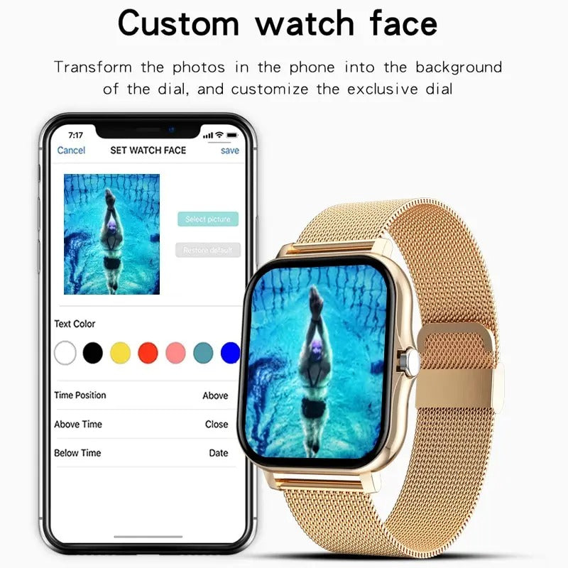 Smartwatch da uomo/donna - Chiamate Bluetooth, fitness e sport con display completamente touch