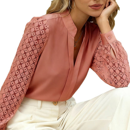 Blouse Sophistiquée à Manches Dentelle