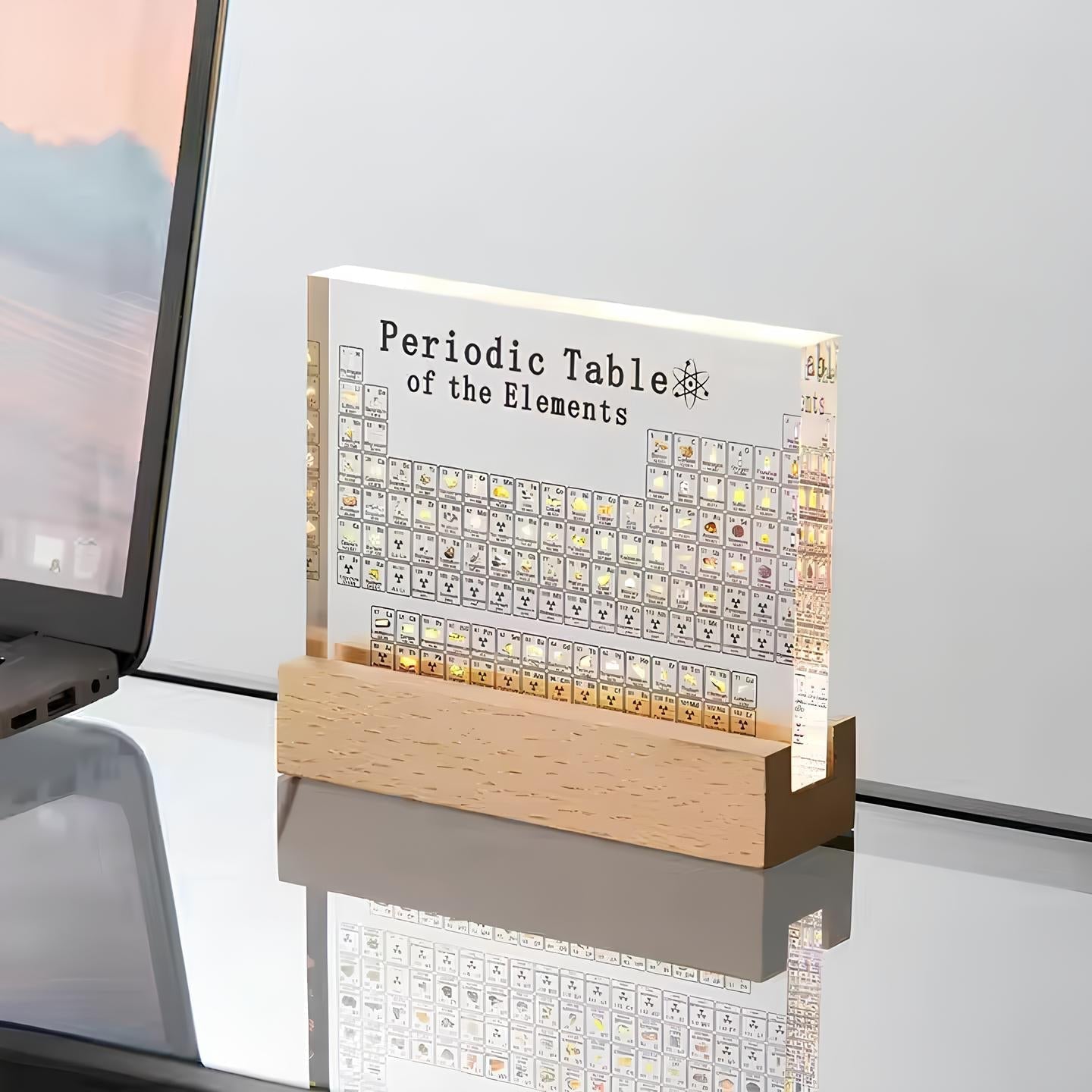 Elementa Lux Backlit Periodic Table Display With Real Samples