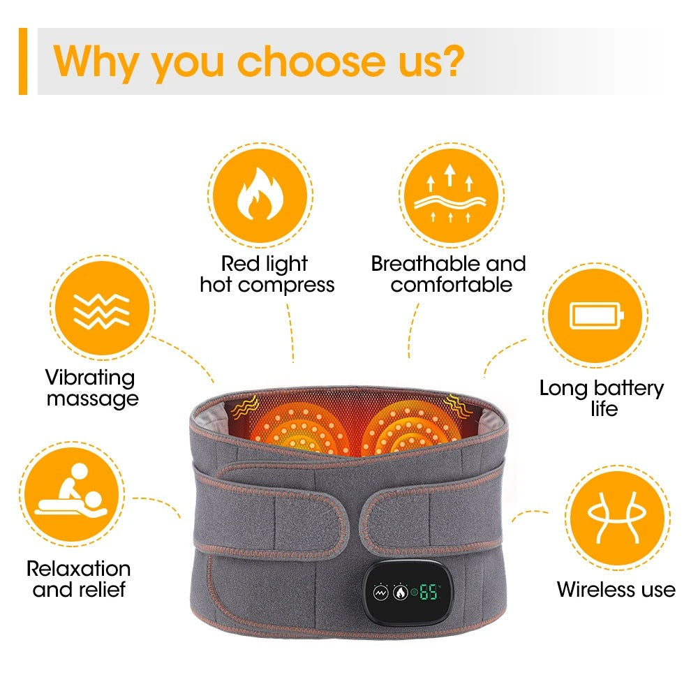Ceinture de massage électrique chauffante pour la taille et le soulagement des douleurs dorsales