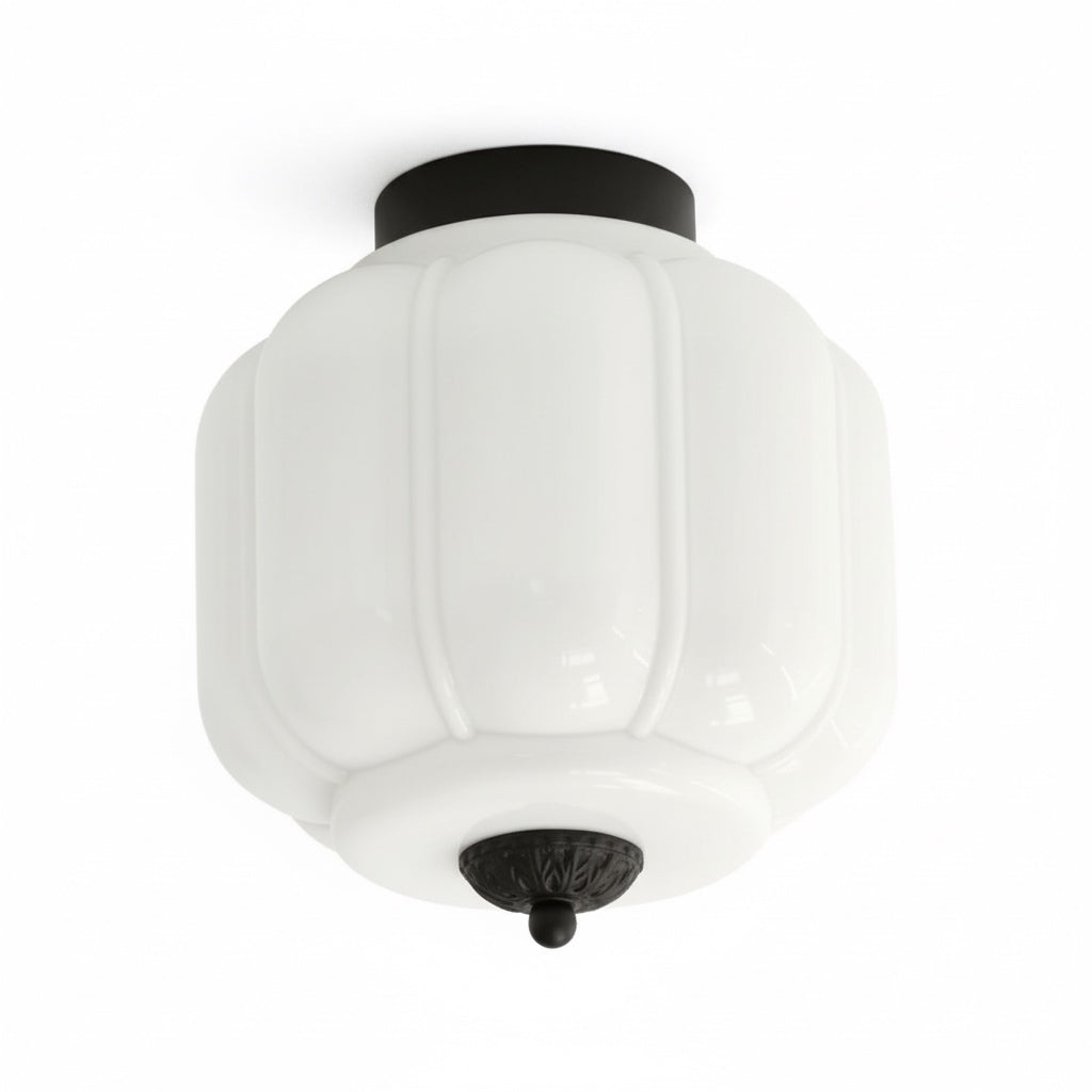 Luz de teto moderna de montagem embutida — abajur escandinavo em vidro leitoso, iluminação suave