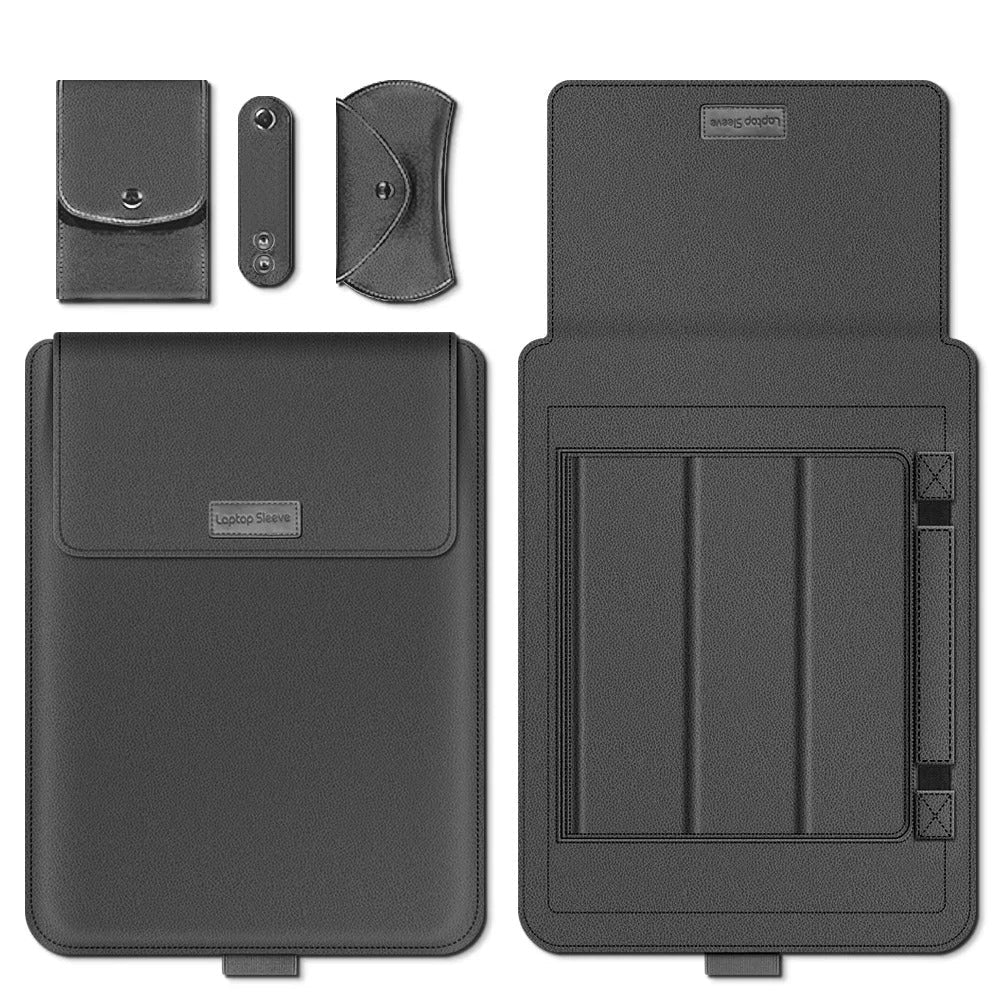 Kirev 4-i-1-fodral för bärbar dator — smalt ställfodral med ergonomisk minimalistisk design