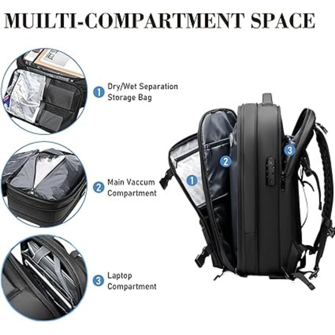 Reiserucksack mit Vakuumkompression - Design mit Einwegventil