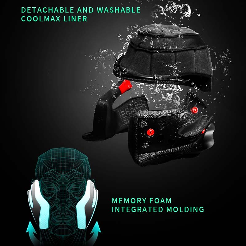Leichter AH018-Motorradhelm aus Kohlefaser mit Vollvisier, DOT/ECE-zugelassen
