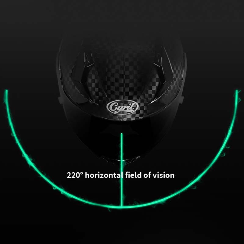 Leichter AH018-Motorradhelm aus Kohlefaser mit Vollvisier, DOT/ECE-zugelassen