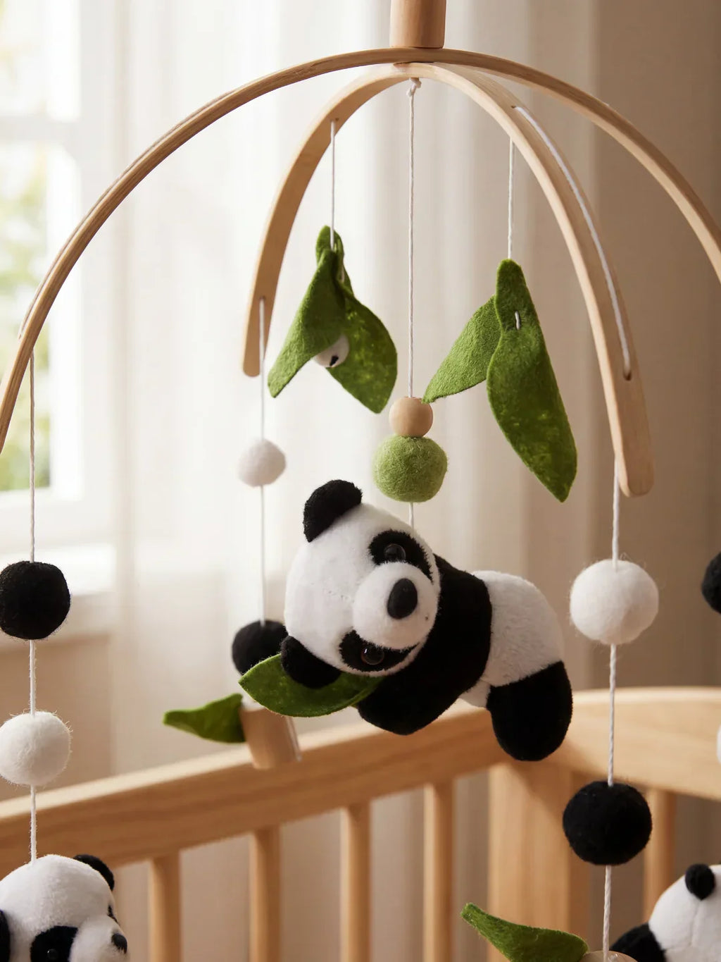 Compact Wooden Baby Mobile and Hanging Support Arm Set